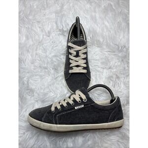 Taos "Star" Shoes Women's 10 Gray  Tab Casual Lace Up Sneaker Canvas Comfort Low
